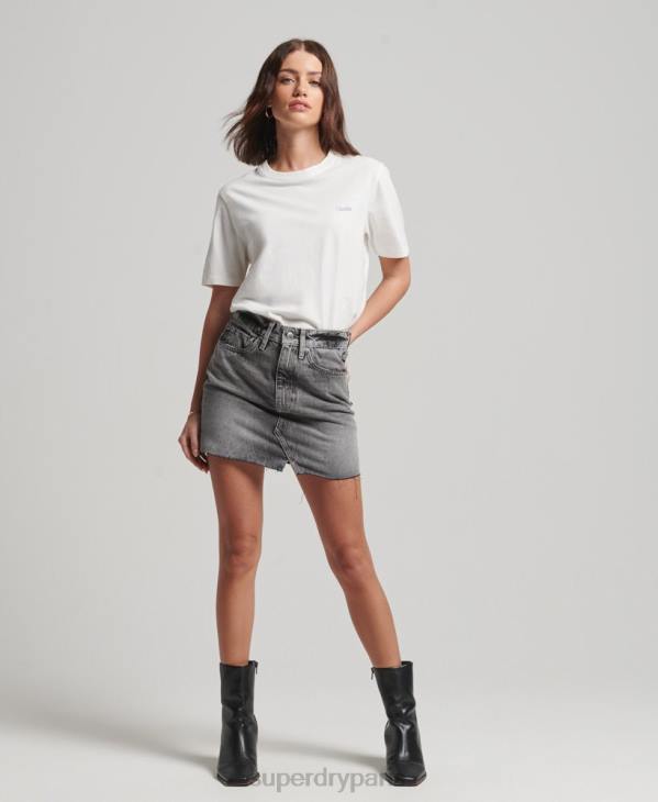 Superdry femmes t-shirt à logo brodé D64Z2130 vêtements blanc