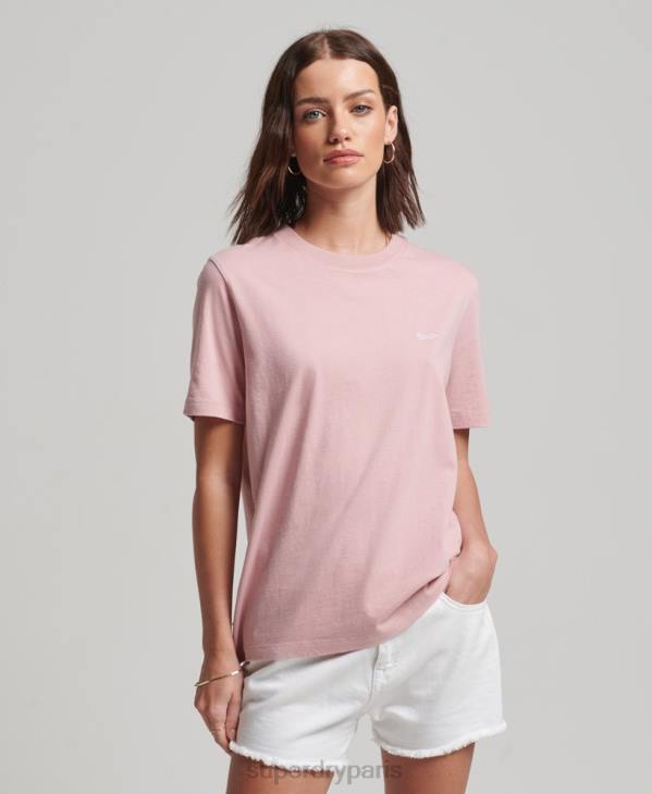Superdry femmes t-shirt à logo brodé D64Z2173 vêtements rose