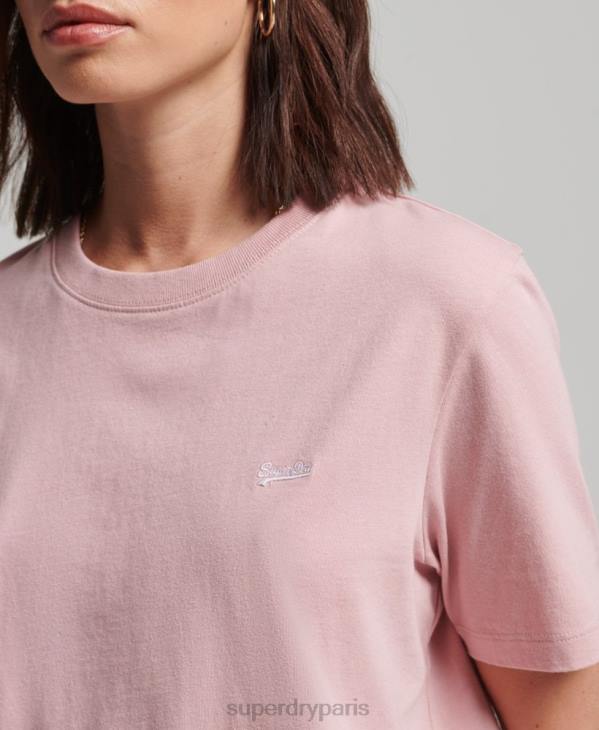 Superdry femmes t-shirt à logo brodé D64Z2173 vêtements rose
