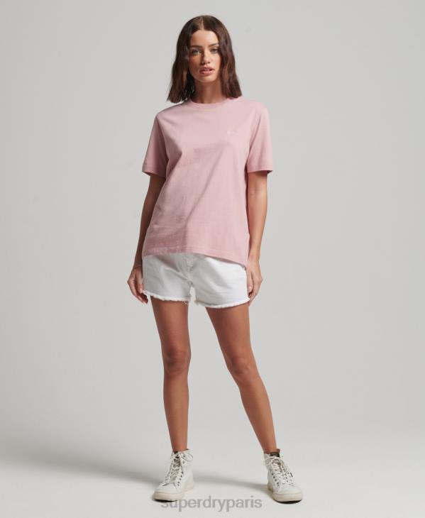 Superdry femmes t-shirt à logo brodé D64Z2173 vêtements rose