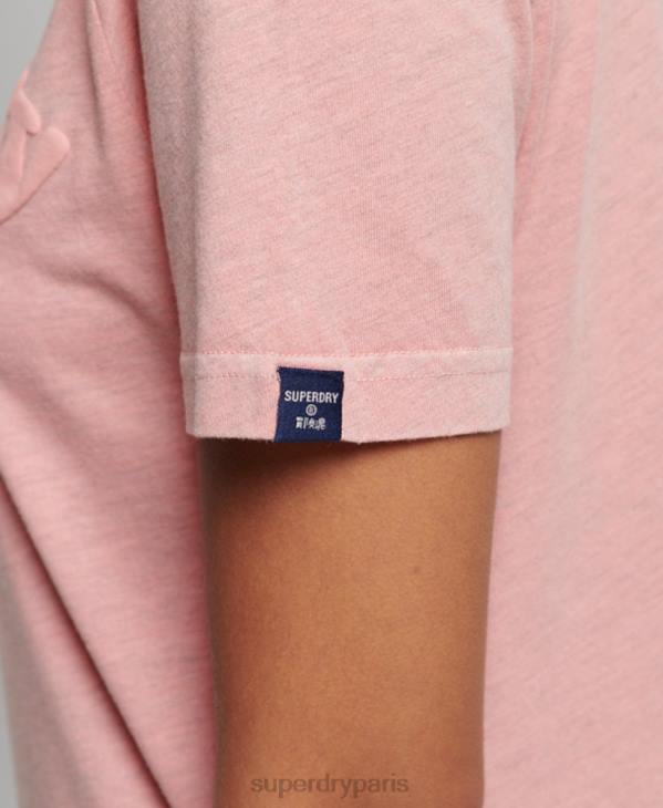 Superdry femmes t-shirt logo cooper classique des années 70 D64Z2307 vêtements rose