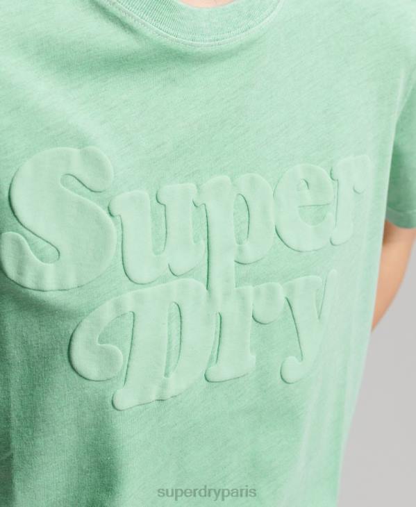 Superdry femmes t-shirt logo cooper classique des années 70 D64Z2727 vêtements vert