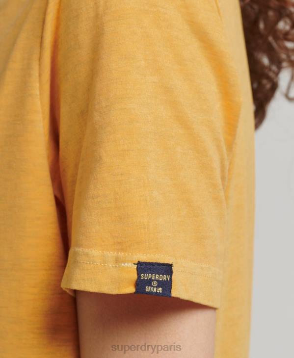 Superdry femmes t-shirt logo cooper classique des années 70 D64Z6219 vêtements or