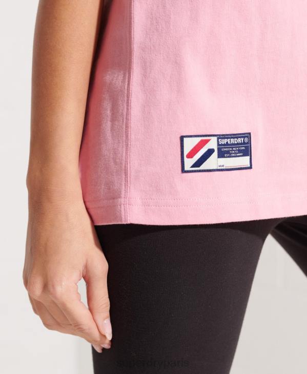Superdry femmes t-shirt à logo d'entreprise D64Z6278 vêtements rose