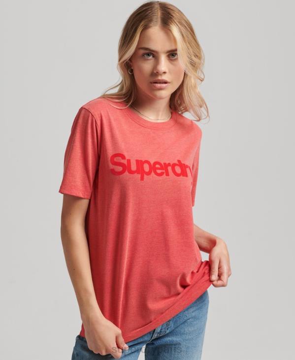 Superdry femmes t-shirt logo des années 80 D64Z2669 vêtements rouge