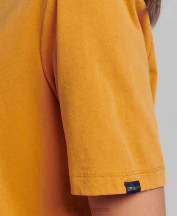 Superdry femmes t-shirt logo des années 80 D64Z2748 vêtements or