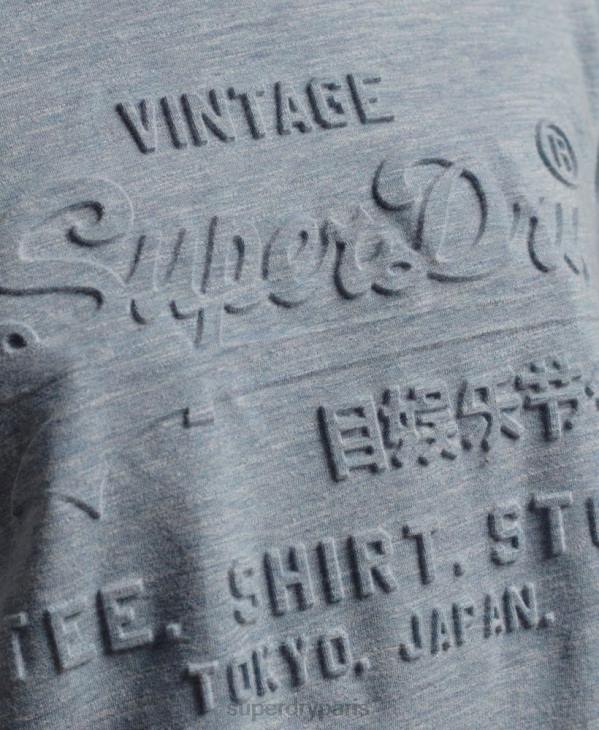 Superdry femmes t-shirt à logo imprimé D64Z2612 vêtements bleu clair