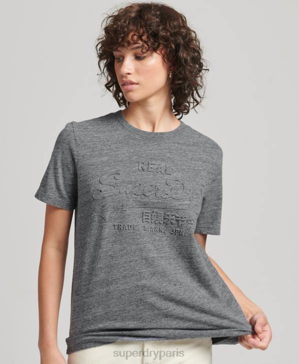 Superdry femmes t-shirt à logo imprimé D64Z2640 vêtements bleu clair