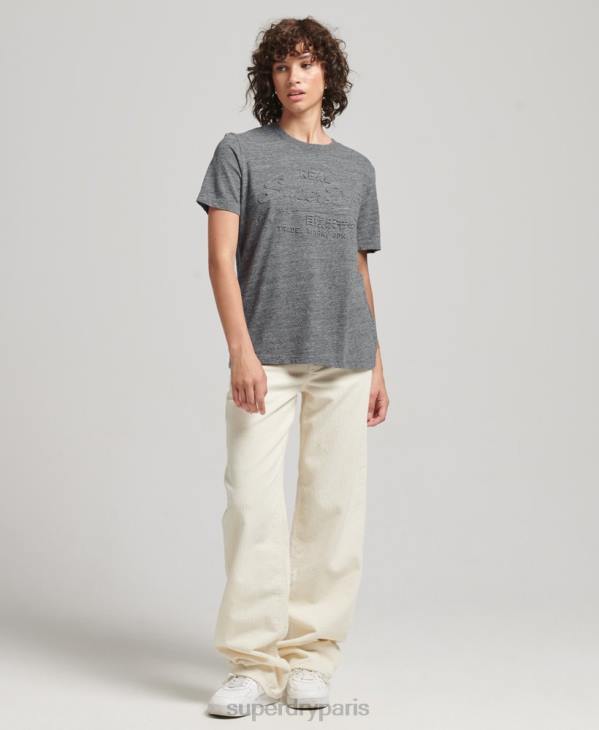 Superdry femmes t-shirt à logo imprimé D64Z2640 vêtements bleu clair
