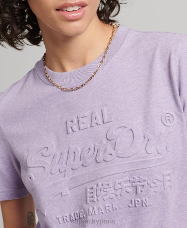 Superdry femmes t-shirt à logo imprimé D64Z2652 vêtements violet