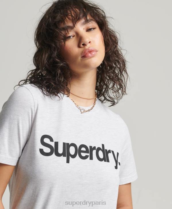 Superdry femmes t-shirt à logo imprimé D64Z2760 vêtements gris clair