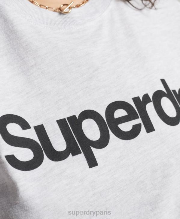 Superdry femmes t-shirt à logo imprimé D64Z2760 vêtements gris clair