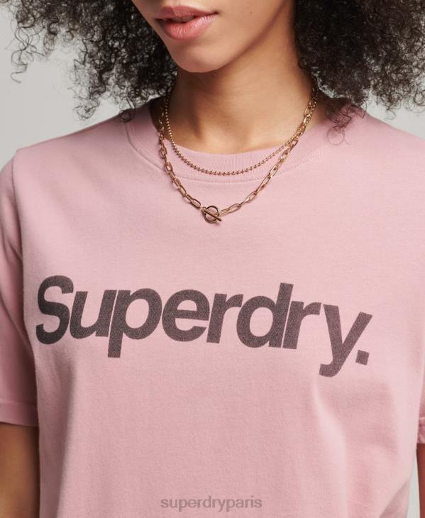 Superdry femmes t-shirt à logo imprimé D64Z6242 vêtements rose