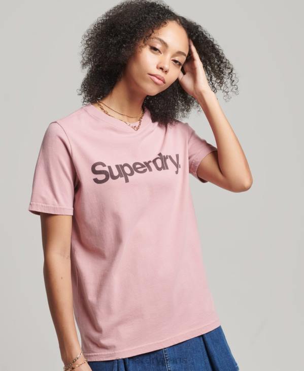 Superdry femmes t-shirt à logo imprimé D64Z6242 vêtements rose