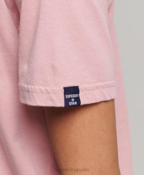 Superdry femmes t-shirt à logo imprimé D64Z6242 vêtements rose