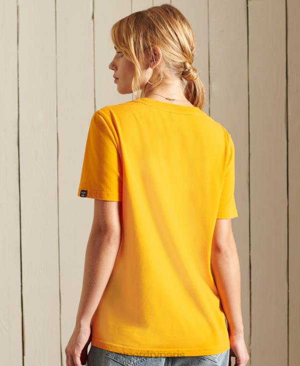 Superdry femmes t-shirt à logo imprimé D64Z6244 vêtements or