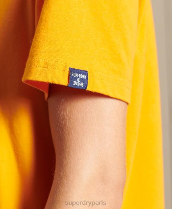 Superdry femmes t-shirt à logo imprimé D64Z6244 vêtements or