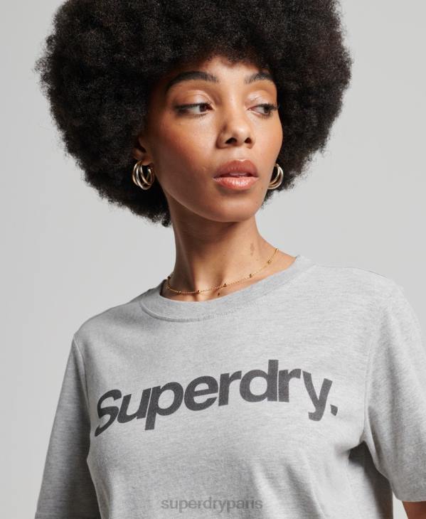 Superdry femmes t-shirt à logo imprimé D64Z6281 vêtements gris clair