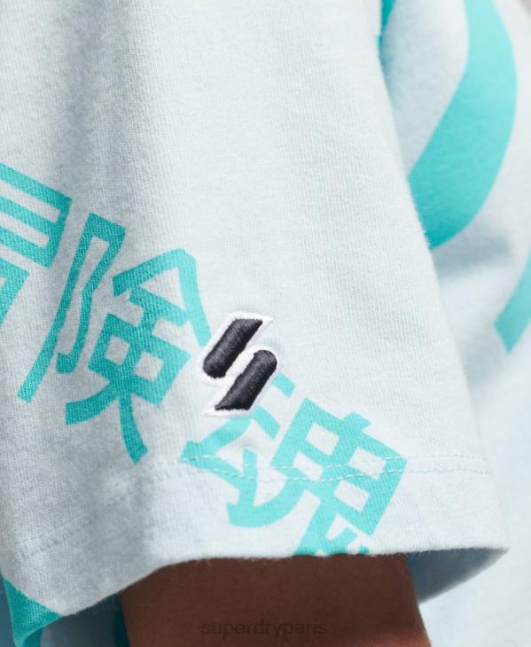 Superdry femmes t-shirt à logo imprimé sur l'ensemble D64Z2835 vêtements vert