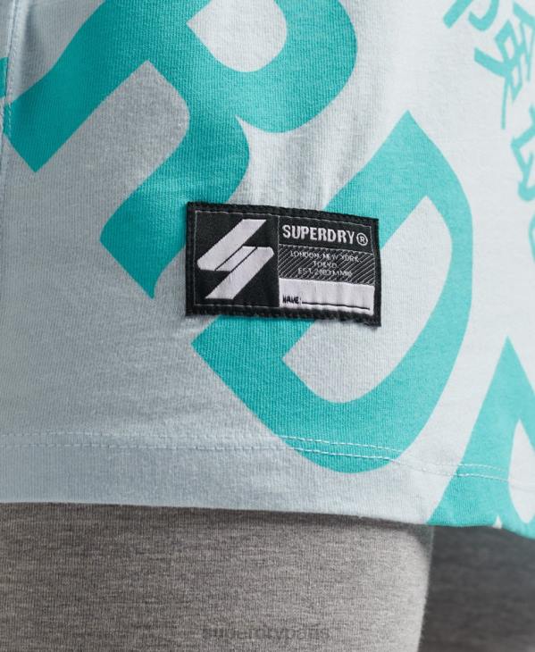 Superdry femmes t-shirt à logo imprimé sur l'ensemble D64Z2835 vêtements vert