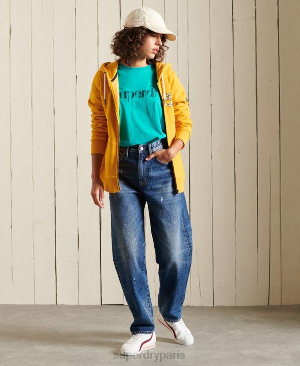 Superdry femmes t-shirt logo source D64Z6303 vêtements vert