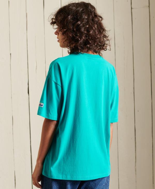 Superdry femmes t-shirt logo source D64Z6303 vêtements vert