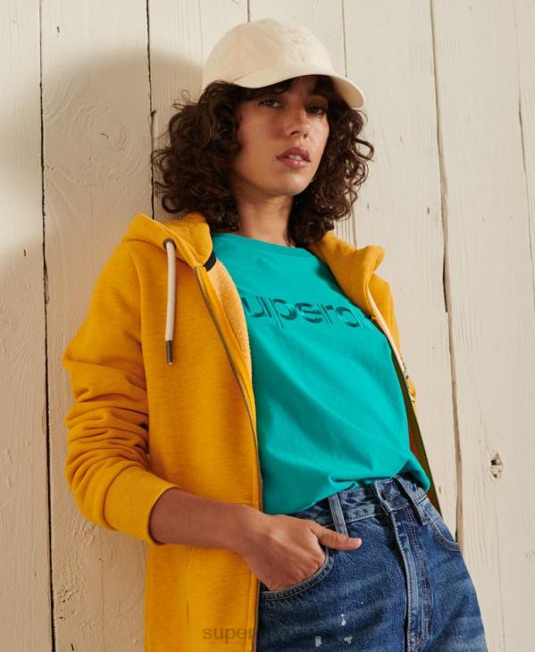Superdry femmes t-shirt logo source D64Z6303 vêtements vert