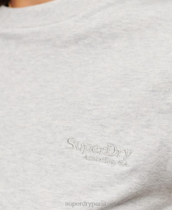 Superdry femmes t-shirt à logo vintage D64Z2617 vêtements gris clair