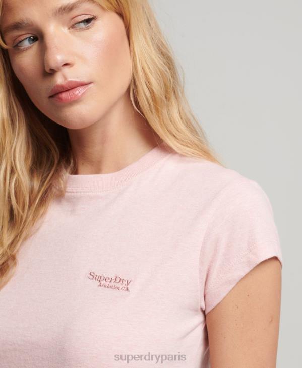 Superdry femmes t-shirt à logo vintage D64Z2645 vêtements rose