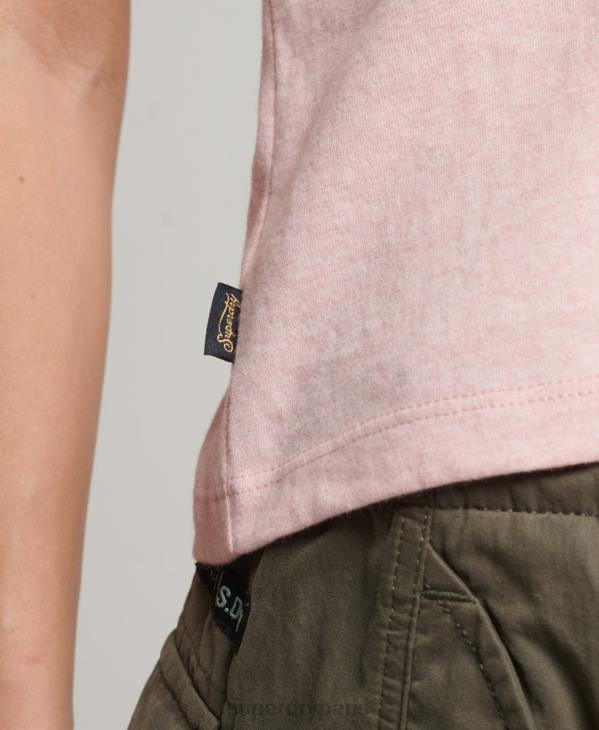 Superdry femmes t-shirt à logo vintage D64Z2645 vêtements rose