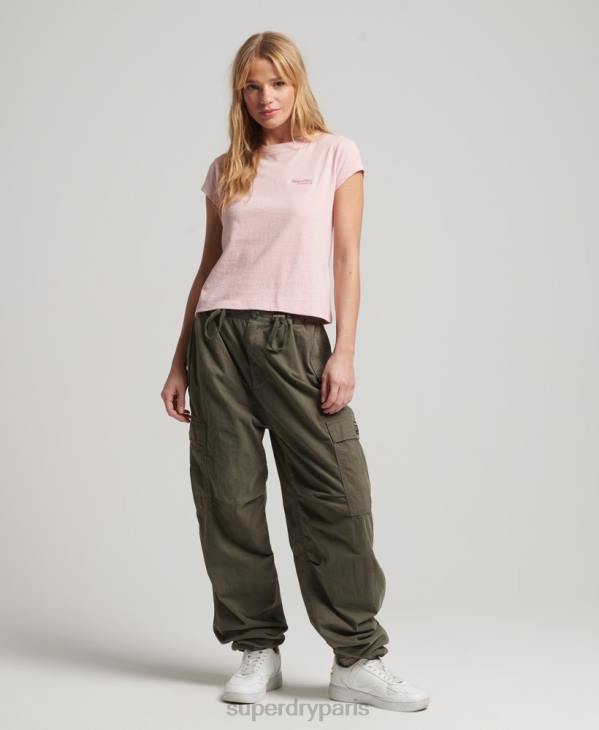 Superdry femmes t-shirt à logo vintage D64Z2645 vêtements rose