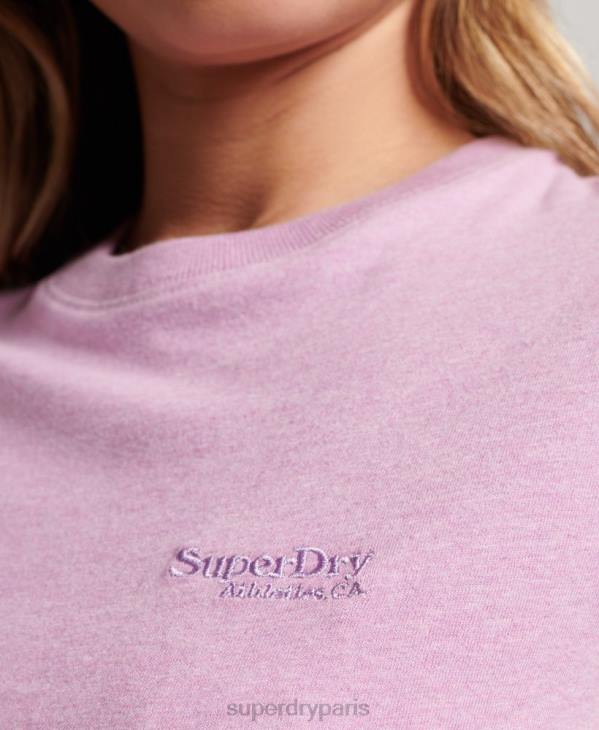 Superdry femmes t-shirt à logo vintage D64Z2690 vêtements violet