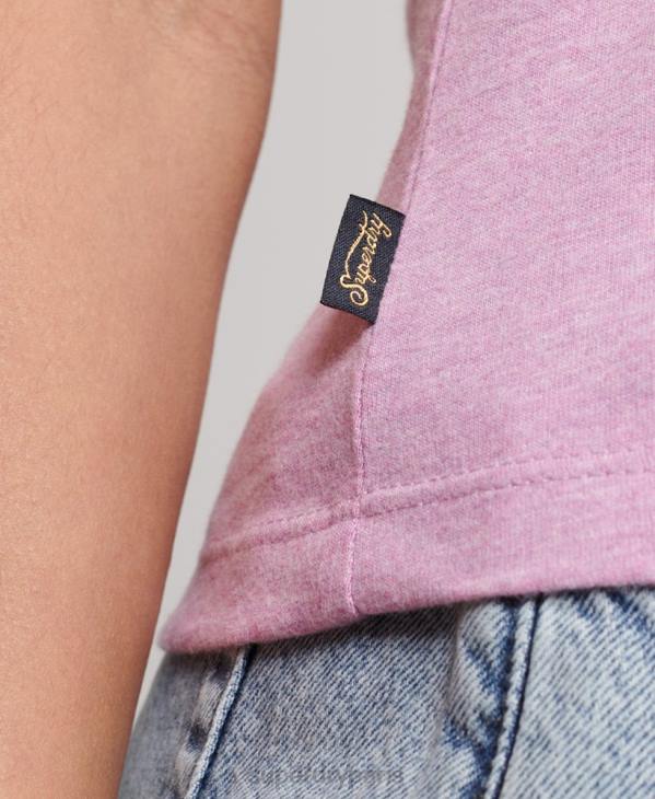 Superdry femmes t-shirt à logo vintage D64Z2690 vêtements violet