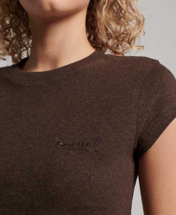 Superdry femmes t-shirt à logo vintage D64Z2716 vêtements brun