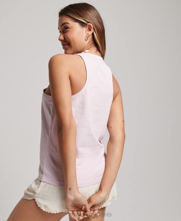 Superdry femmes t-shirt à logo vintage D64Z2879 vêtements rose