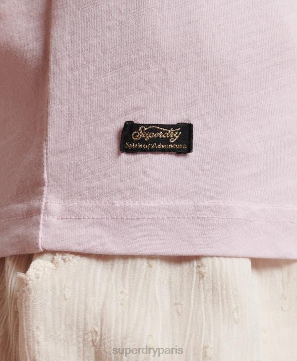 Superdry femmes t-shirt à logo vintage D64Z2879 vêtements rose
