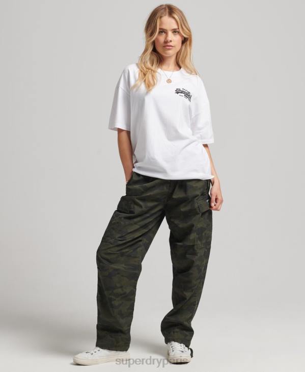 Superdry femmes t-shirt à logo vintage D64Z6308 vêtements blanc