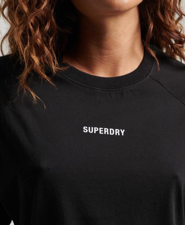Superdry femmes t-shirt à manches courtes D64Z2742 vêtements noir