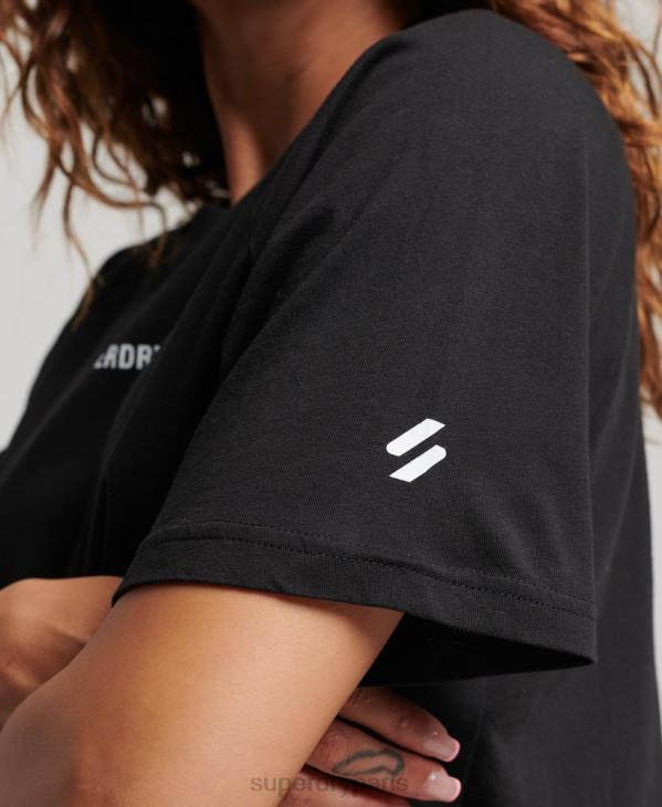 Superdry femmes t-shirt à manches courtes D64Z2742 vêtements noir