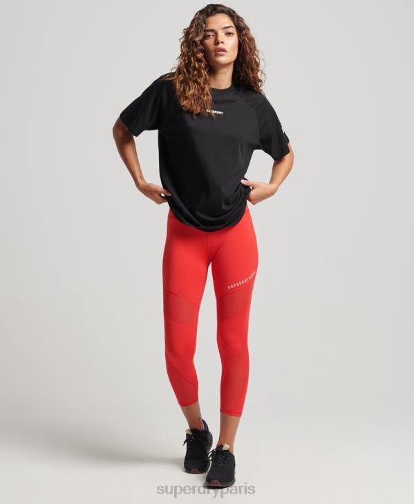 Superdry femmes t-shirt à manches courtes D64Z2742 vêtements noir