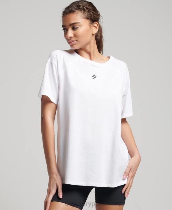 Superdry femmes t-shirt à manches courtes D64Z6317 vêtements blanc