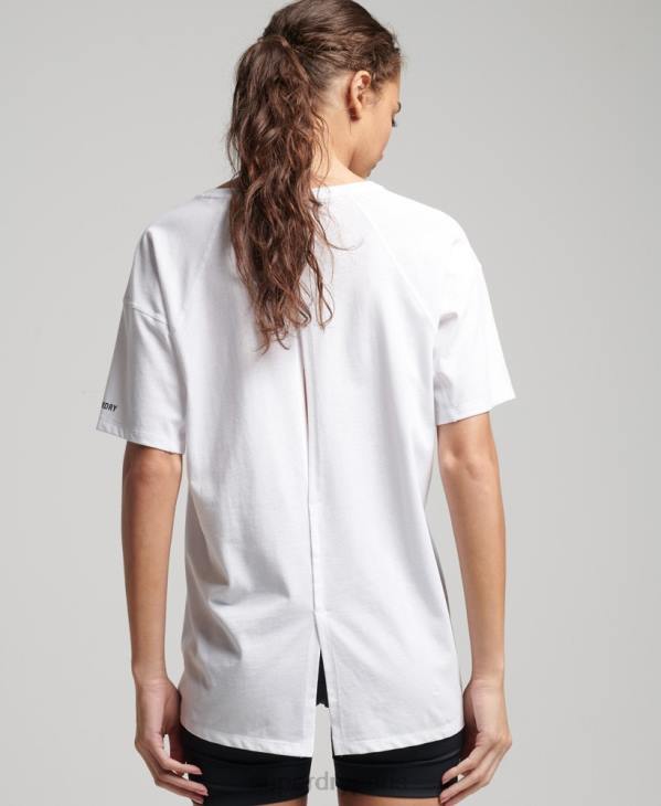 Superdry femmes t-shirt à manches courtes D64Z6317 vêtements blanc