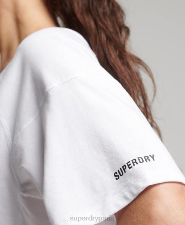 Superdry femmes t-shirt à manches courtes D64Z6317 vêtements blanc