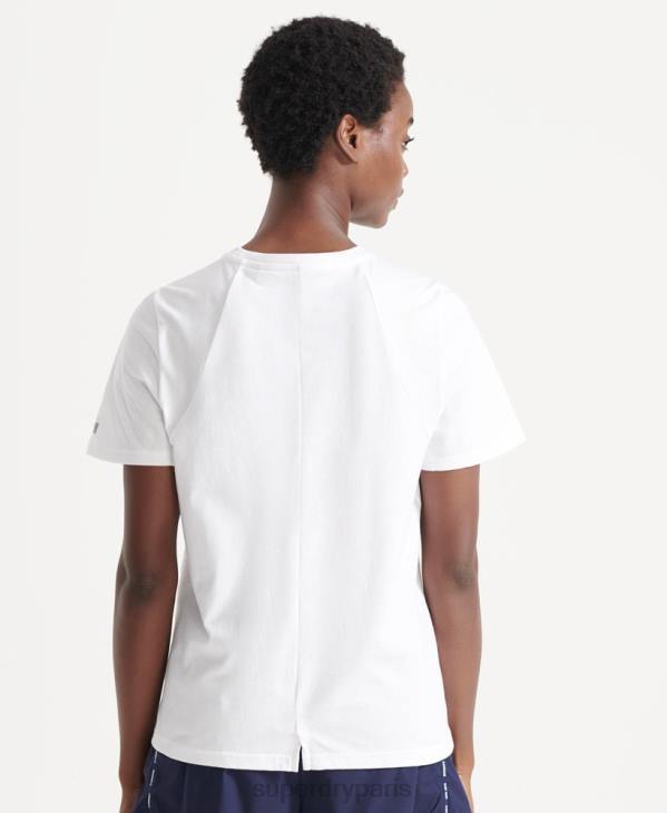 Superdry femmes t-shirt à manches courtes D64Z6344 vêtements blanc