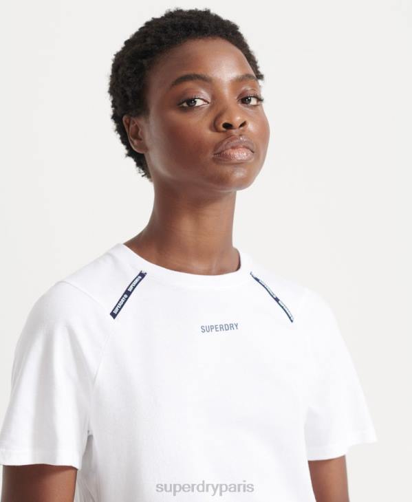 Superdry femmes t-shirt à manches courtes D64Z6344 vêtements blanc