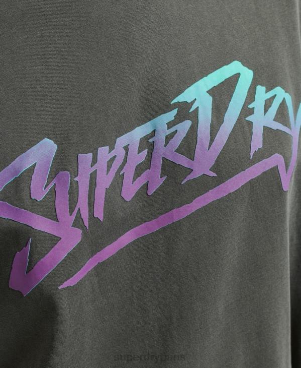 Superdry femmes t-shirt marque indé D64Z2790 vêtements vert