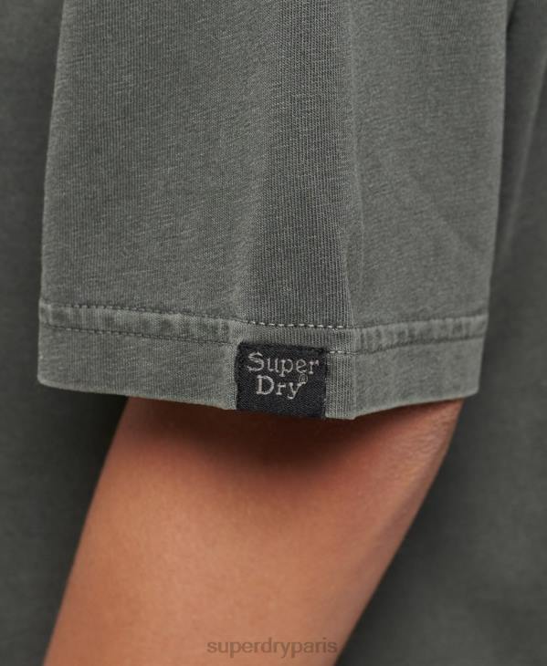 Superdry femmes t-shirt marque indé D64Z2790 vêtements vert