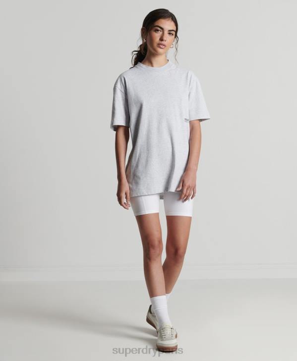 Superdry femmes t-shirt mi-long recyclé D64Z2780 vêtements gris clair