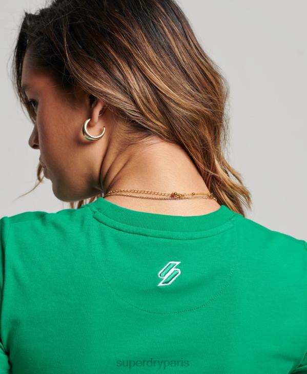 Superdry femmes t-shirt minuscule brodé graphique code D64Z2264 vêtements vert