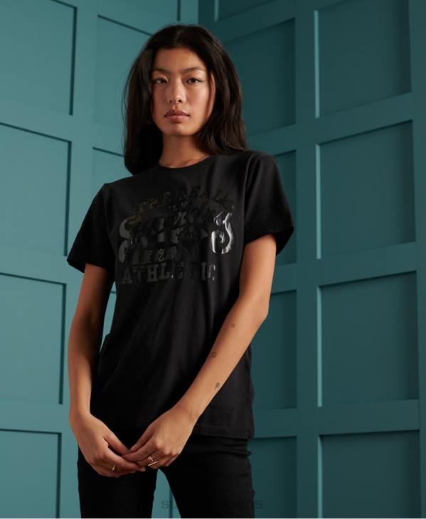Superdry femmes t-shirt noir D64Z2862 vêtements noir